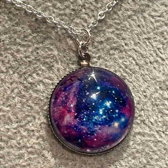 Galaxy Pendant Necklace 18” - Picture 2 of 6